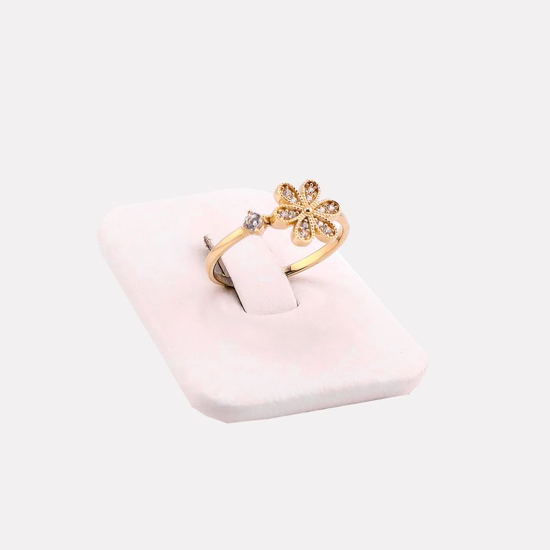 Anillo Flor C/p 14k 2g #8